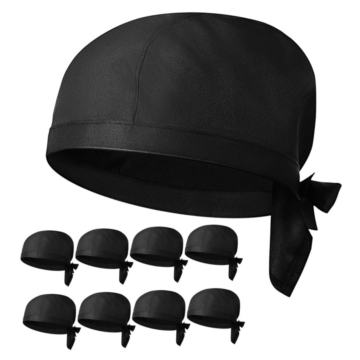 LIFKOME Cappello da Cuoco Cucina 9 Pezzi in Cotone Nero Professionale