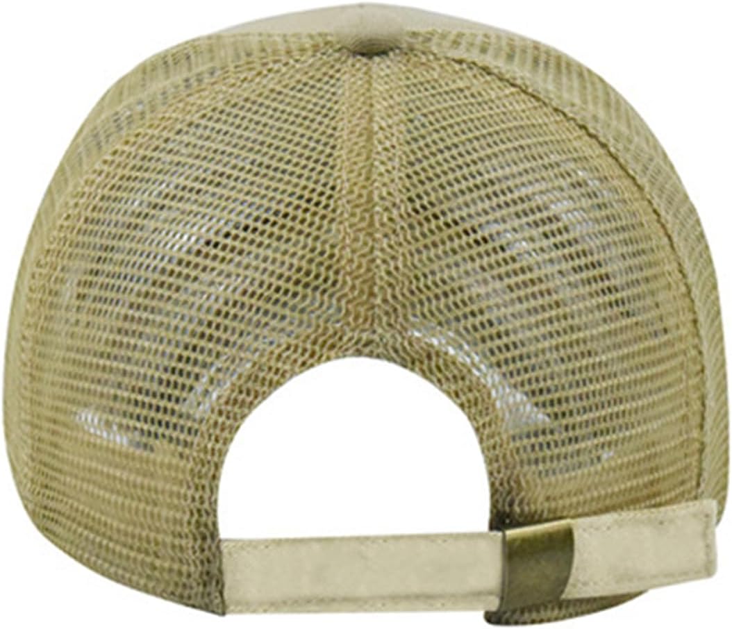 Short Brim Mesh-Back Baseball Cap Adjustable Washed Breathable Cotton Unconstructed Plain Dad Hat for Men Women - Image 6