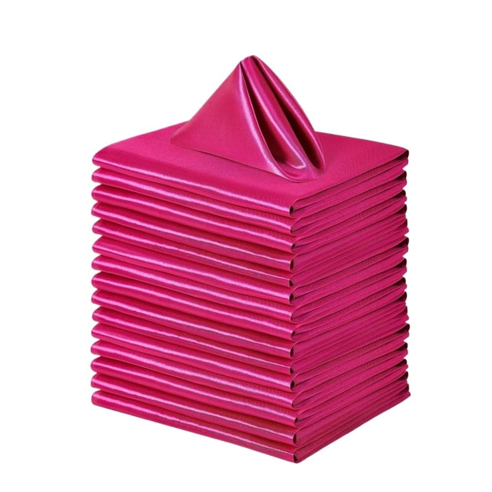 6PCS Satin Napkin Silk Serving Table Decor Napkins Dinner Towel For Wedding Banquet Party Restaurant Decoration(Rose 6PCS)