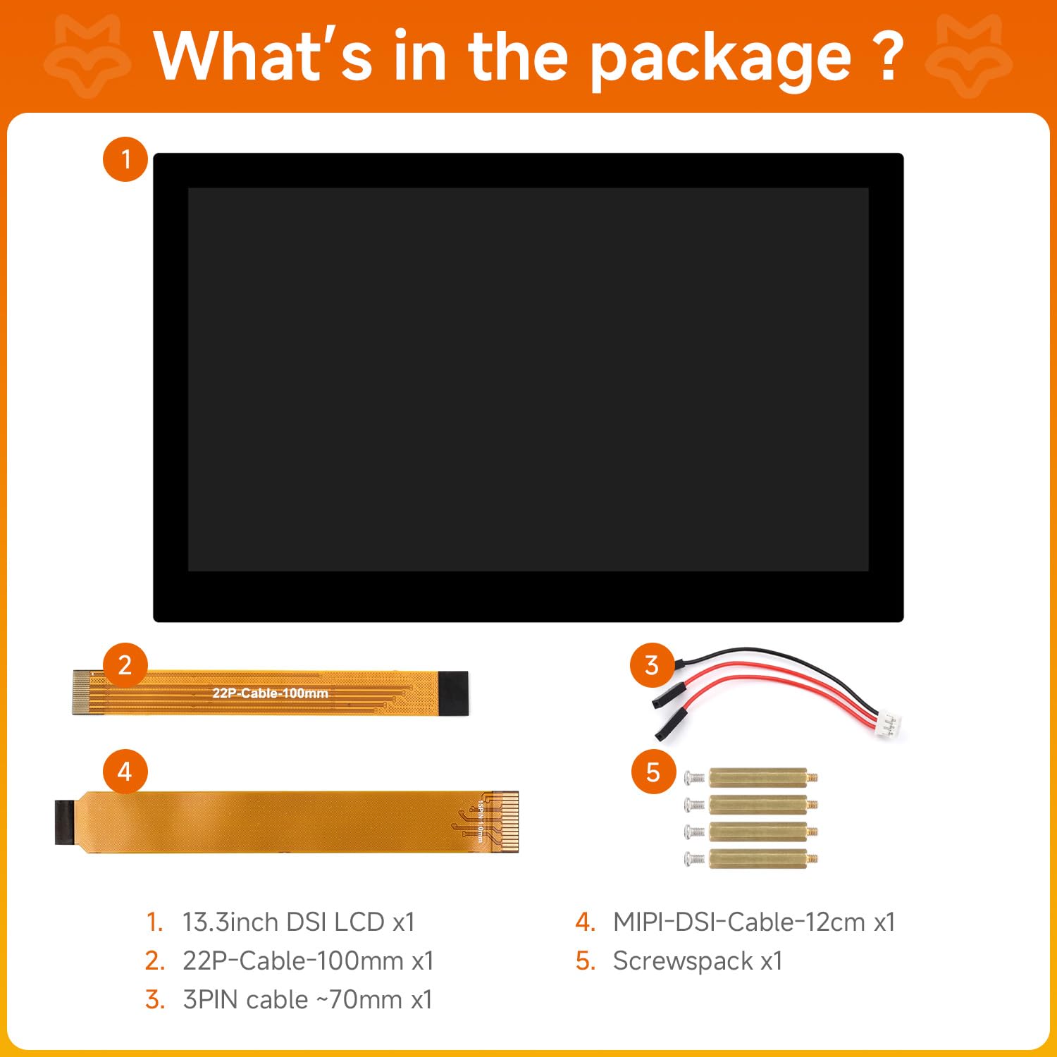 LUCKFOX 13.3-inch IPS Touchscreen Display for Raspberry Pi, 1920x1080 Full HD, 10-Point Capacitive Touch, DSI Interface