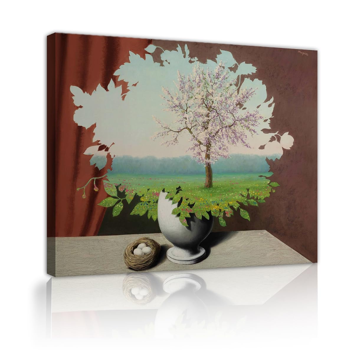 Magritte Plagiado Lienzo Árbol Surrealista 50x60cm