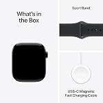 Montre connectée Apple Watch Series 11 [GPS 42mm] avec boîtier noir jais et bracelet sport noir - S/M. Score de sommeil, suivi de fitness, surveillance de la santé, affichage toujours actif, résistant à l'eau