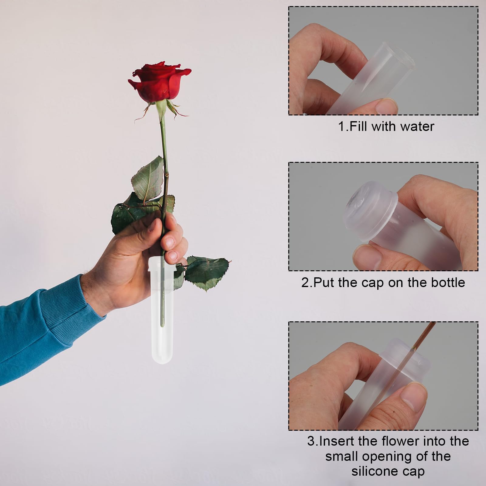 72 Stück Blumen-Wasserröhren – Grüne Kunststoffröhrchen Mit Gummikappe, 30,5 Cm & 15,2 Cm, Für Floristik