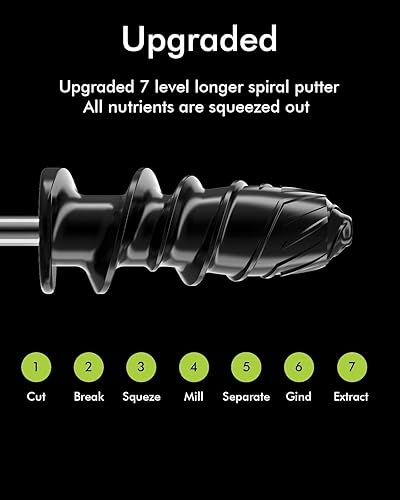 Miniatura 3 de Exprimidor masticador de frutas y verduras de prensa en frío - Extractor de jugo eficiente con motor silencioso, sistema antiobstrucciones y diseño
