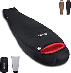 0 Degree Sleeping Bag for Adults - 650 Fill Power Down Bag for Cold Weather 10F /0F / -4F / -9F Large Lightweight