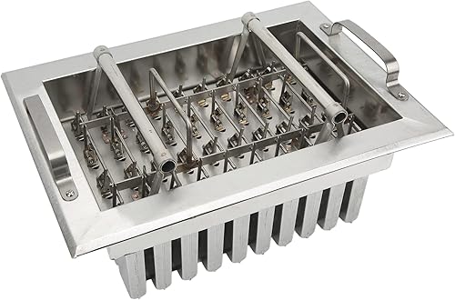 Molde de metal para paletas, molde comercial para paletas, 40 agujeros para palitos de acero inoxidable con soporte, molde para paletas de hielo,