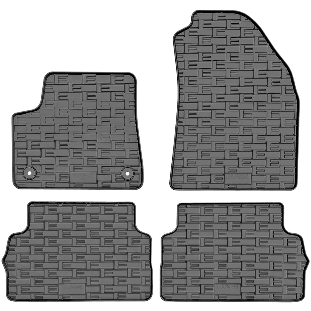 CIKCar Set of Rubber Mats Compatible with Fiat Grande Panda EV 2025 Onwards (4 Pieces + Mounting System)