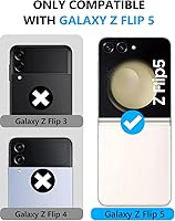 Vista 7 de Vihibii Funda para Samsung Galaxy Z Flip 5 con protección de bisagra y protector de pantalla trasera, ultrafina, a prueba de golpes, resistente