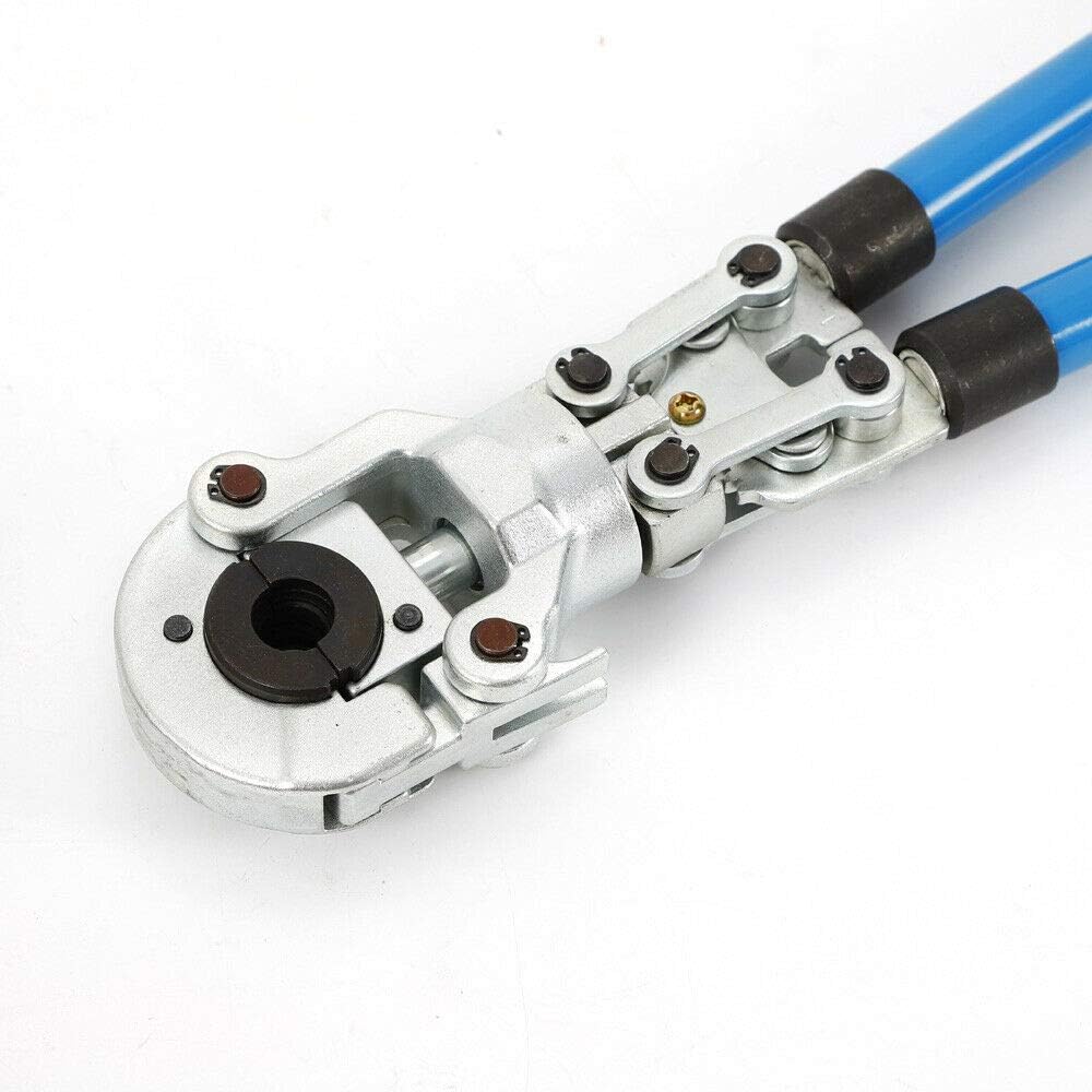 Juego de alicates de prensado, herramienta de prensado TH V-Kontur PEX, herramienta de crimpado, 16-32 mm, tubo de aluminio, tubo de aluminio, color azul
