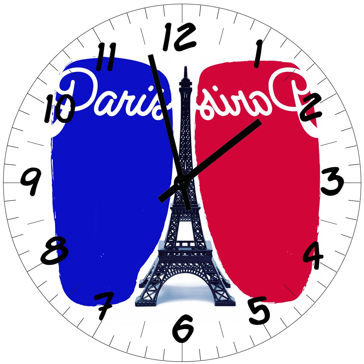 Horloge en verre Paris 29 cm pendule murale ronde et moderne pour salon