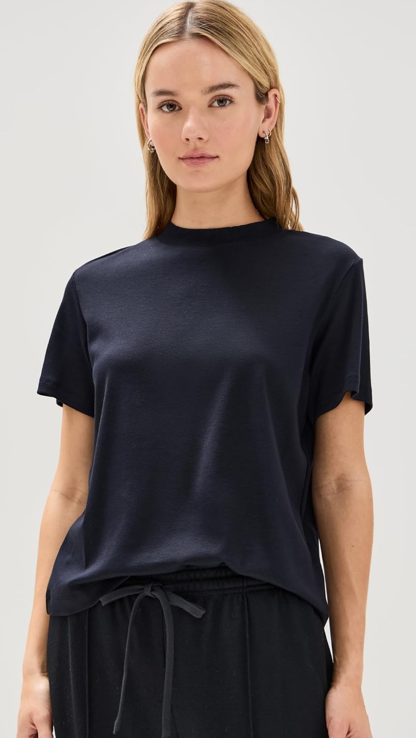 Vince Women's Short Sleeve Mock Neck Tee - Image 2
