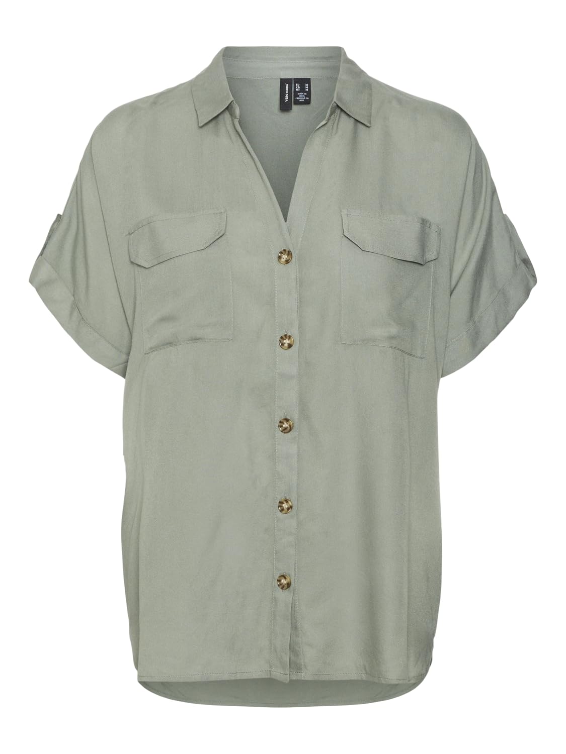 VERO MODA CURVE Vmcbumpy S/S Camiseta Wvn Ga Cur Noos Blusa de Manga Corta para Mujer