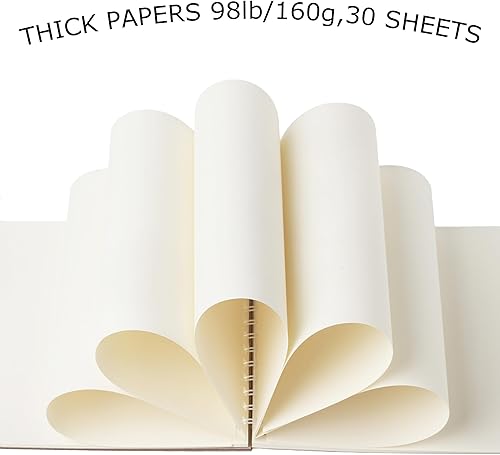 Miniatura 3 de Paquete de 2 libros estéticos de bocetos en espiral para niños, 98 libras/5.64 oz/m², papel grueso sin ácidos, A4, diario mixto en blanco, cuaderno