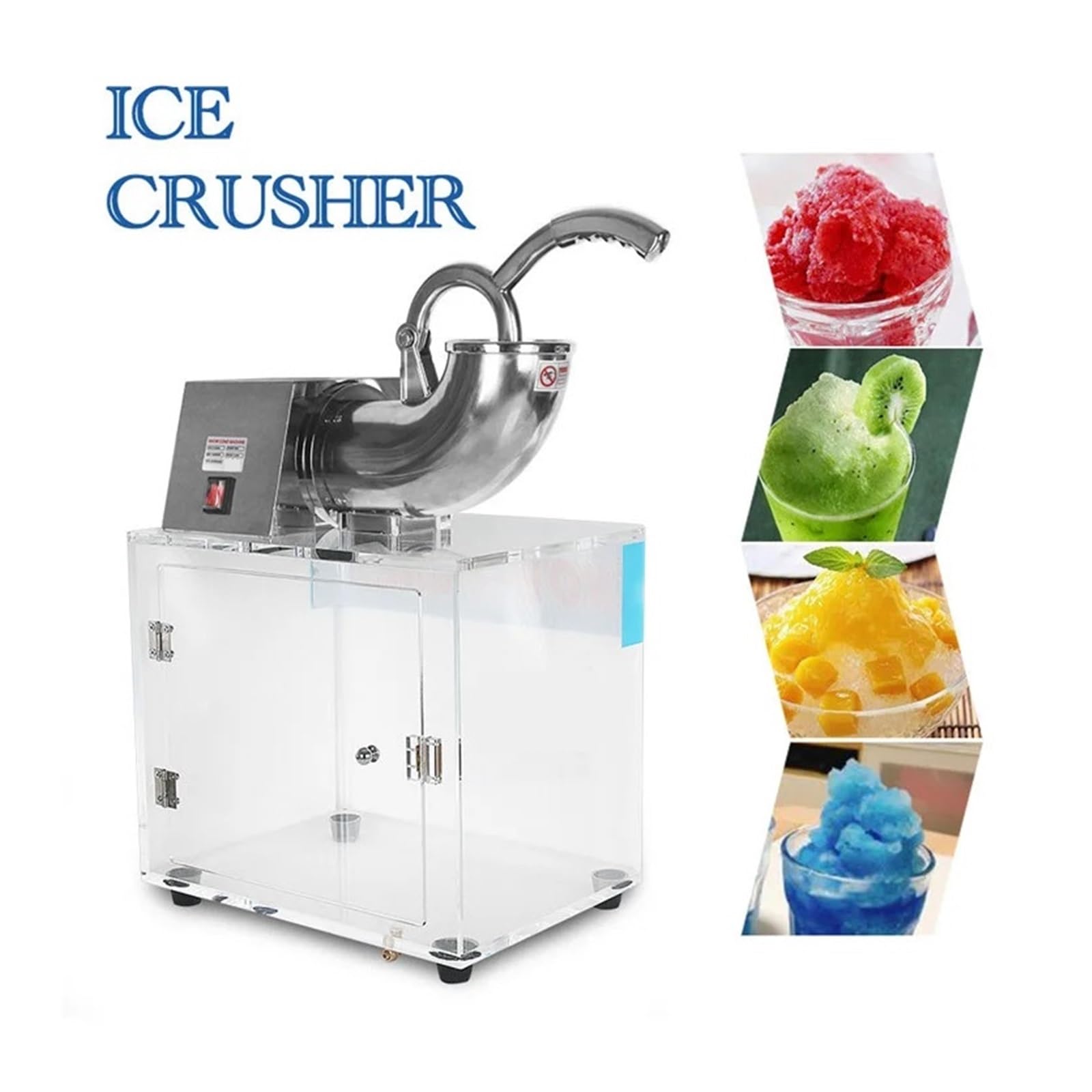 Máquina Trituradora De Bloques Hielo Acrílico Comercial, Automática For Hacer Conos Nieve Y Triturado TrituracióN De Hielo Sin Esfuerzo