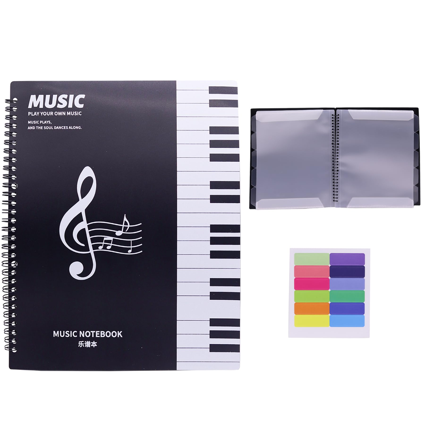 Music Folder A4 Choir Folder, 60 Pages Music Sheets Folder, Waterproof Music Folder, with Stitch Marks