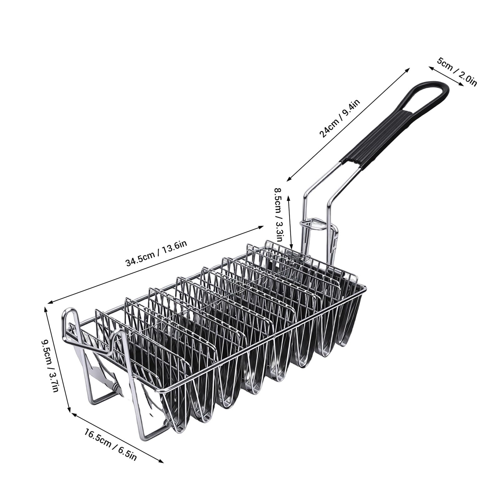 Greensen 8 Cestas para Freír Tacos, Molde de Acero Inoxidable para Tacos en Forma de V con, para Cocina Familiar, Restaurante o Tienda de Pollo frito.