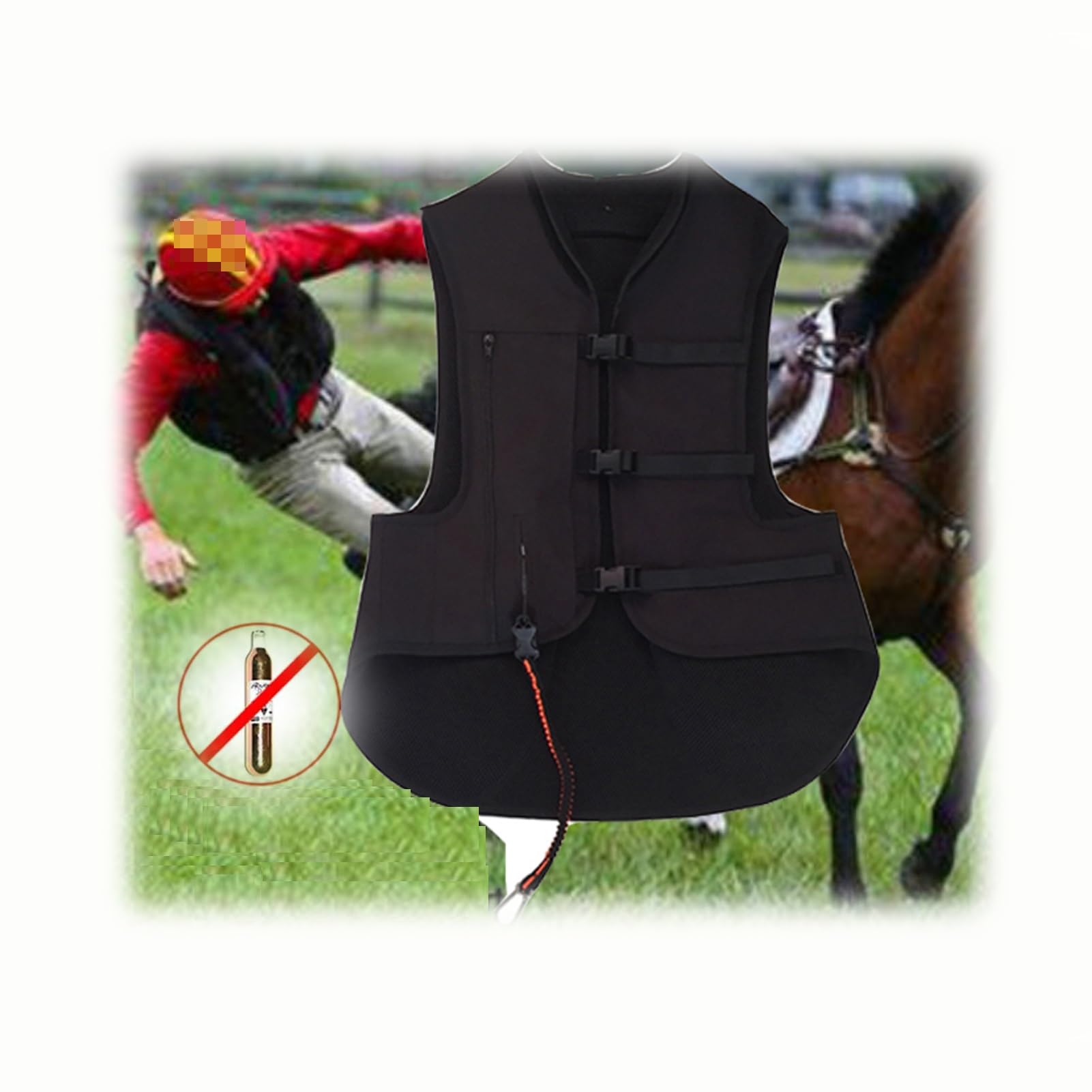 Airbag-Reitweste for Kinder Airbag-Reitjacken for Herren/Damen 0,1S Löst Den Körperairbag Aus(XXL)