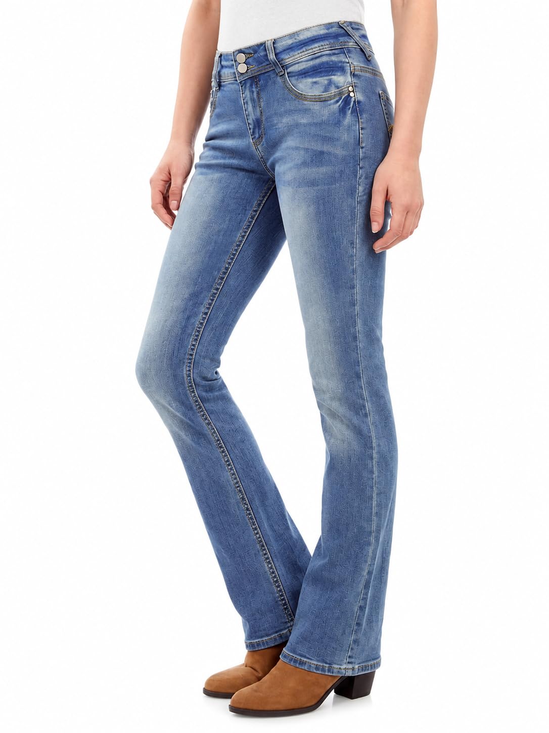 Bootcut Jeans for Women Mid Rise Stretch Curvy Fit Denim Pants