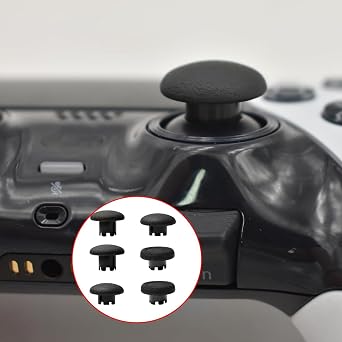 6 Pcs Replacement Thumbsticks for PS5 DualSense Edge Controller, Black