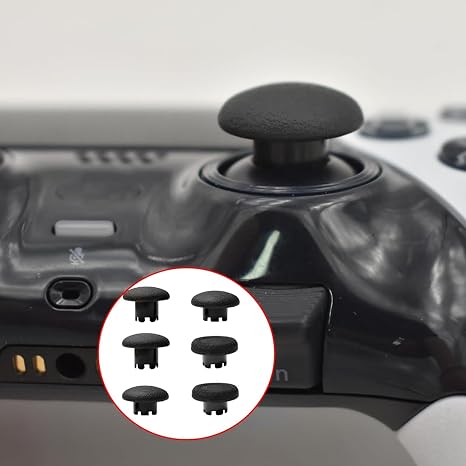 6 Pcs Replacement Thumbsticks for PS5 DualSense Edge Controller, Black