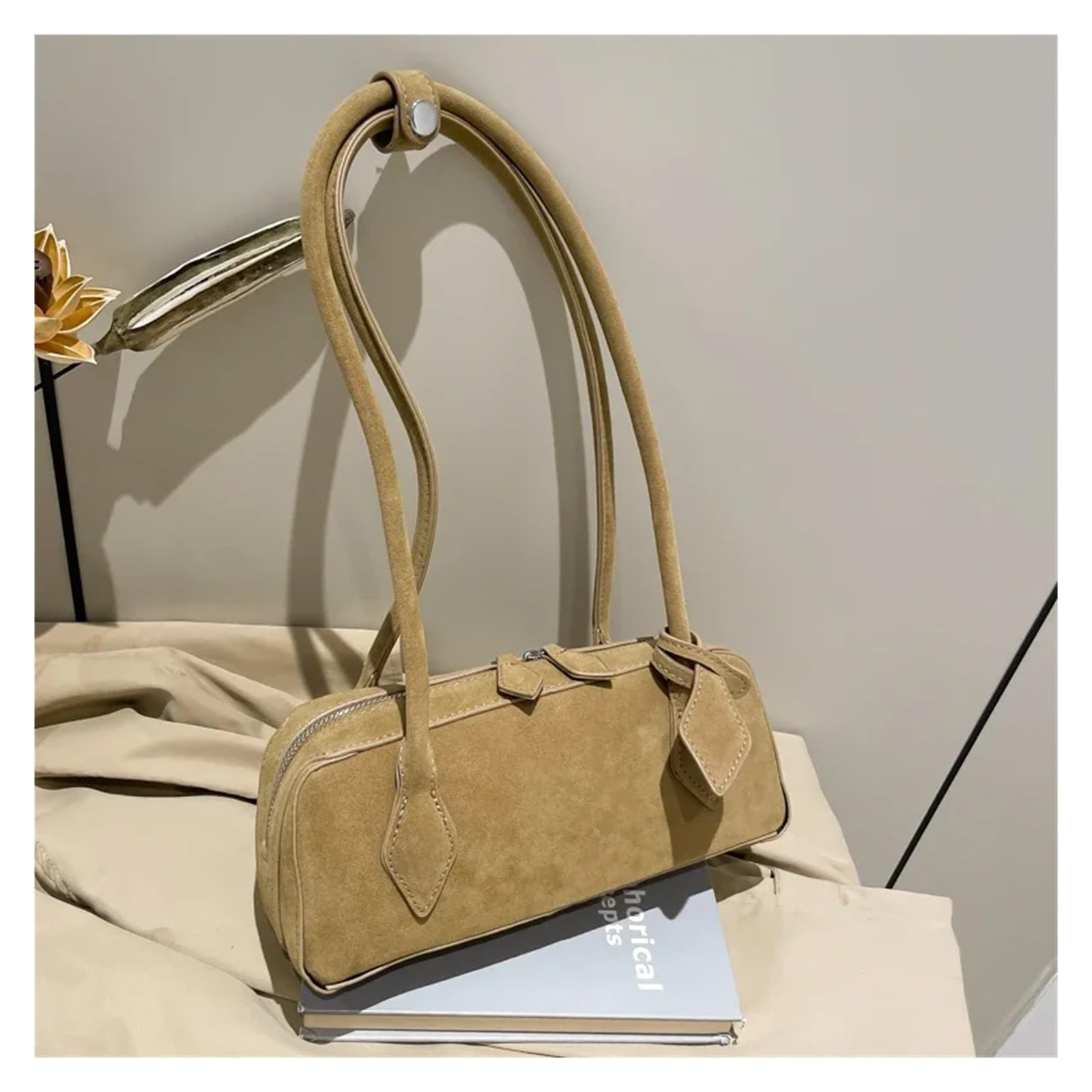 Bolso bandolera PU Zipper Solid Color Bowling Shoulder Bags Simple Tote Women's Bag Cute Underarm