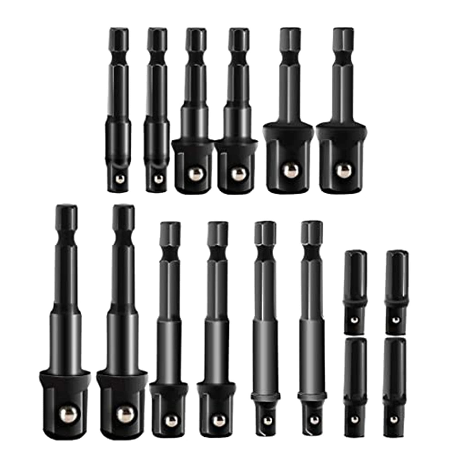Connecting Rod,16PCS Impact Extension & Socket Adapter Connecting Rod H-ex Shank Drill Extension Bit Socket Set Kit Portable