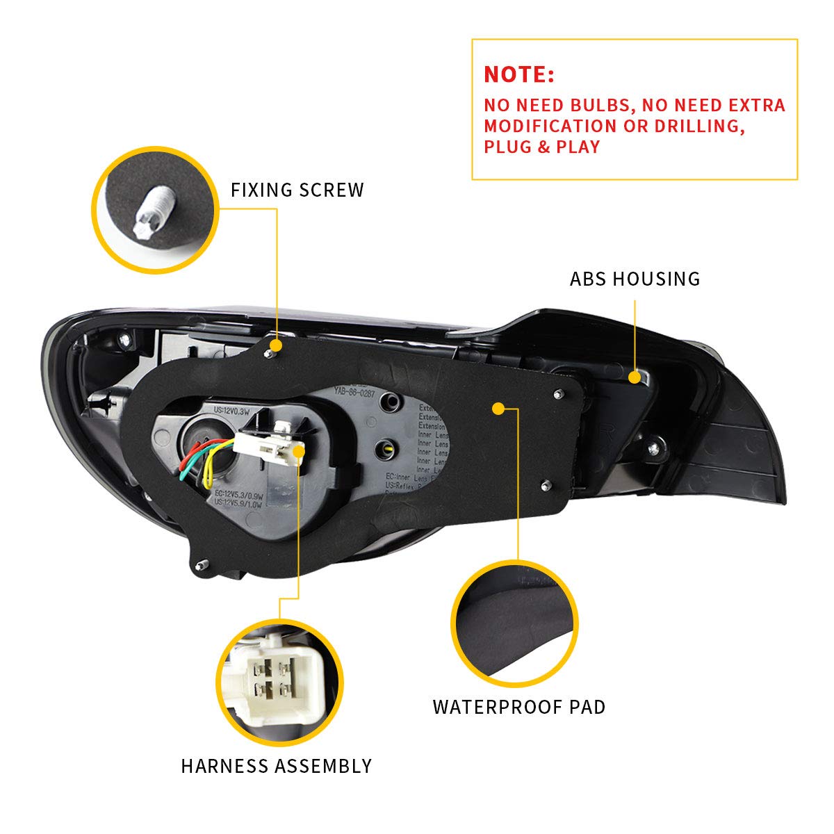 Amazon.com: VLAND LED Tail Lights Assembly Compatible with GT86