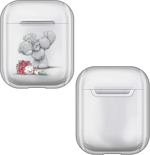 Head Case Designs Funda de cristal duro transparente con licencia oficial de Me to You Love Rose All About Love compatible con Apple AirPods 1 1