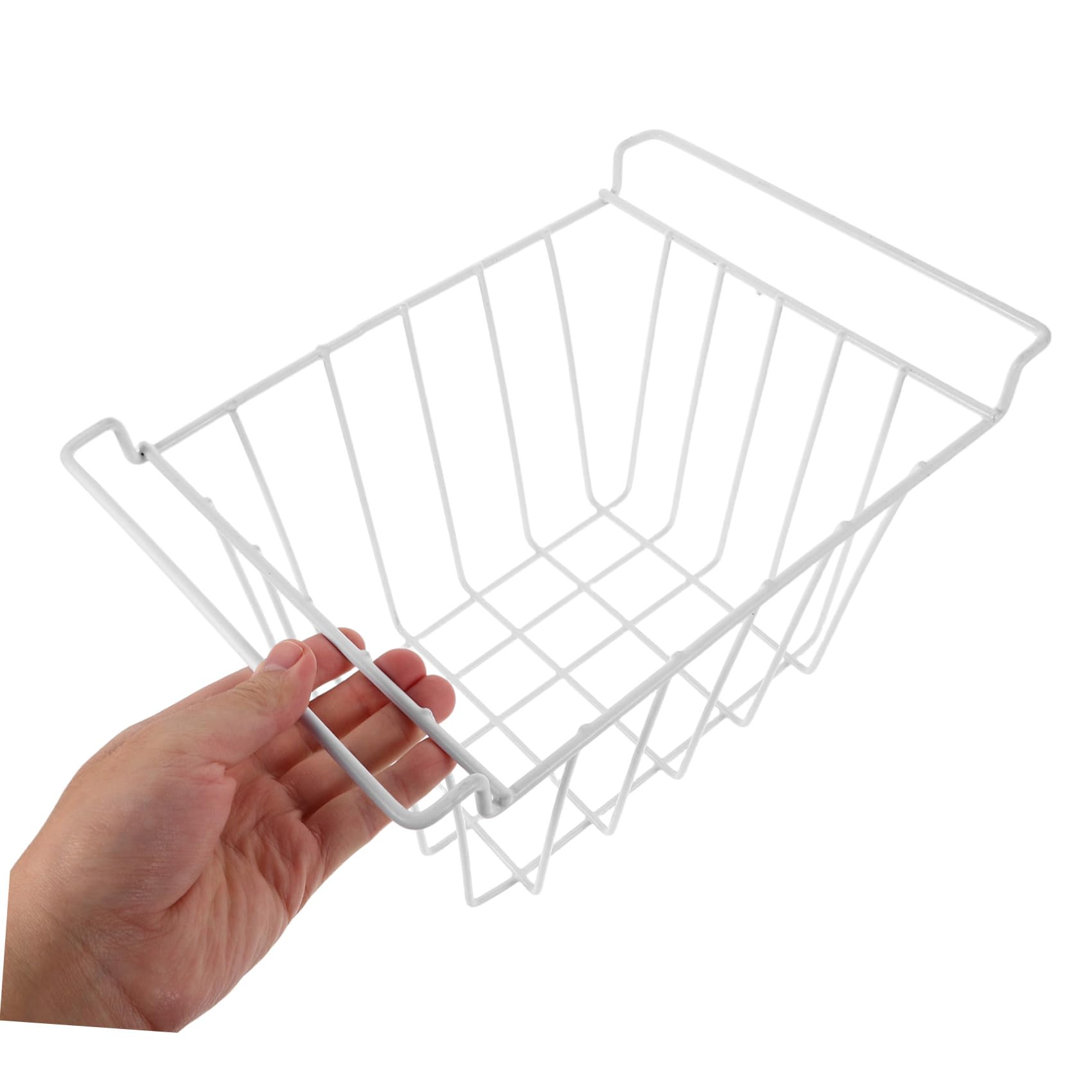 Cesta de Congelador Colgante de Hierro Blanco para Alimentos