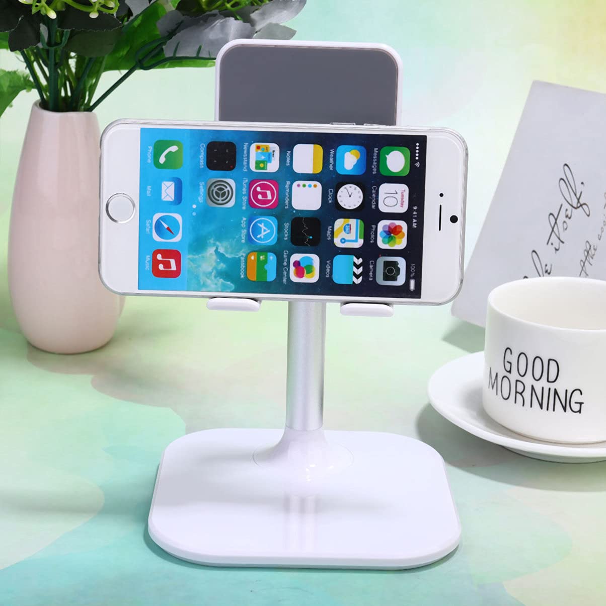 Artibetter 2pezzi Supporto Per Smartphone e Tablet Supporto Da Scrivania Pratico e Duraturo Per Videochiamate e Lettura Bianco