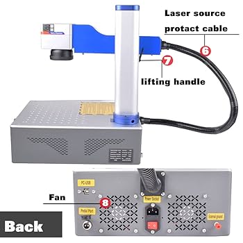 孔雀30 OMTech™ Galvo 30W Split Fiber Laser Engraver Marker with 6.9