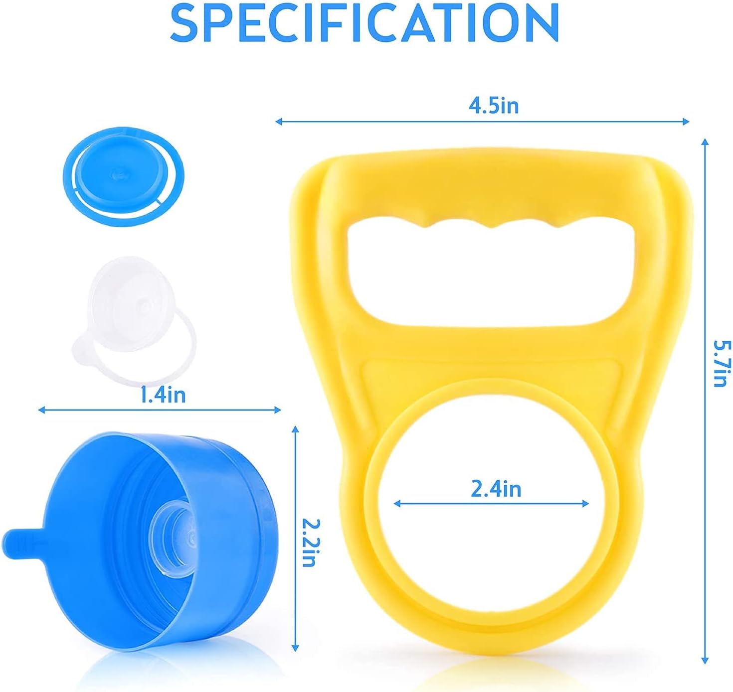 JVIGUE Non Spill Cap Anti Splash Bottle Caps Reusable for 55mm 3 and 5 Gallon Water Jugs with Water Bottle Handle Pack of 10 Water Dispenser Replacement Parts