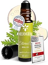 Heldengrün® BIO Roll-On "Citronella" [100% NATURREIN] Duftöl Mücken - Dermatologisch getestet - Roll On mit Citronella Öl - 2-in-1: Duft & Pflege