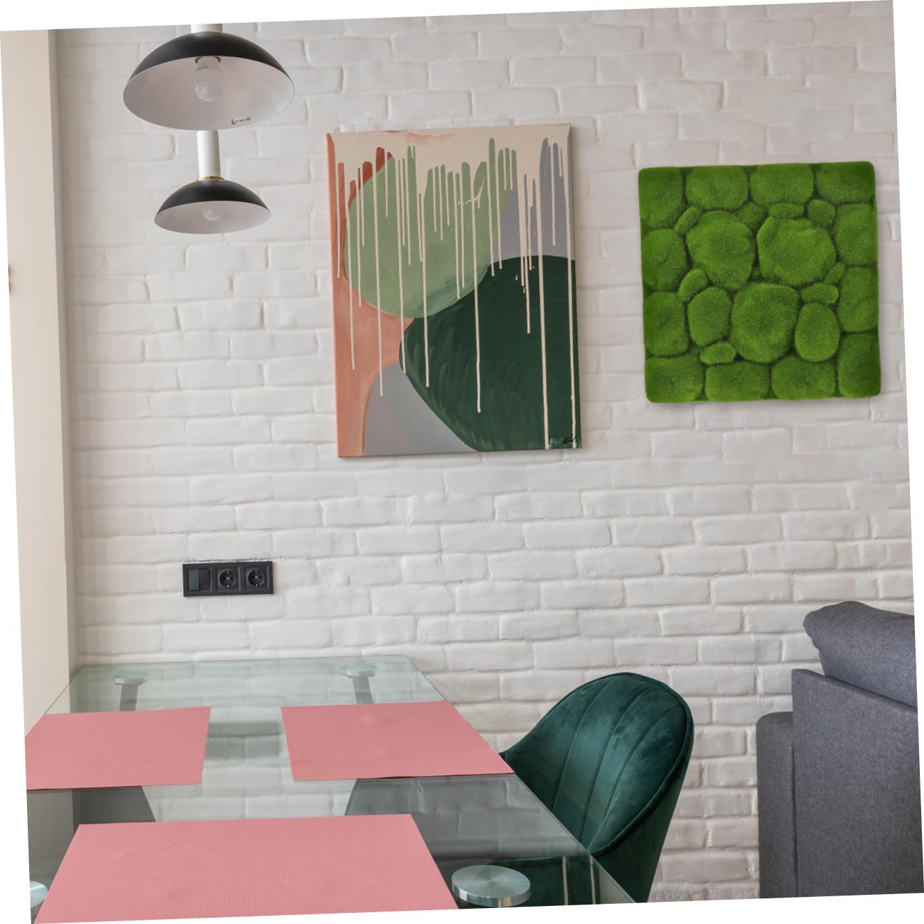 Garneck 4pezzi Flocking Faux Moss Stone Per Decorazione Decorazioni Versatili Per Matrimoni e Artificiali