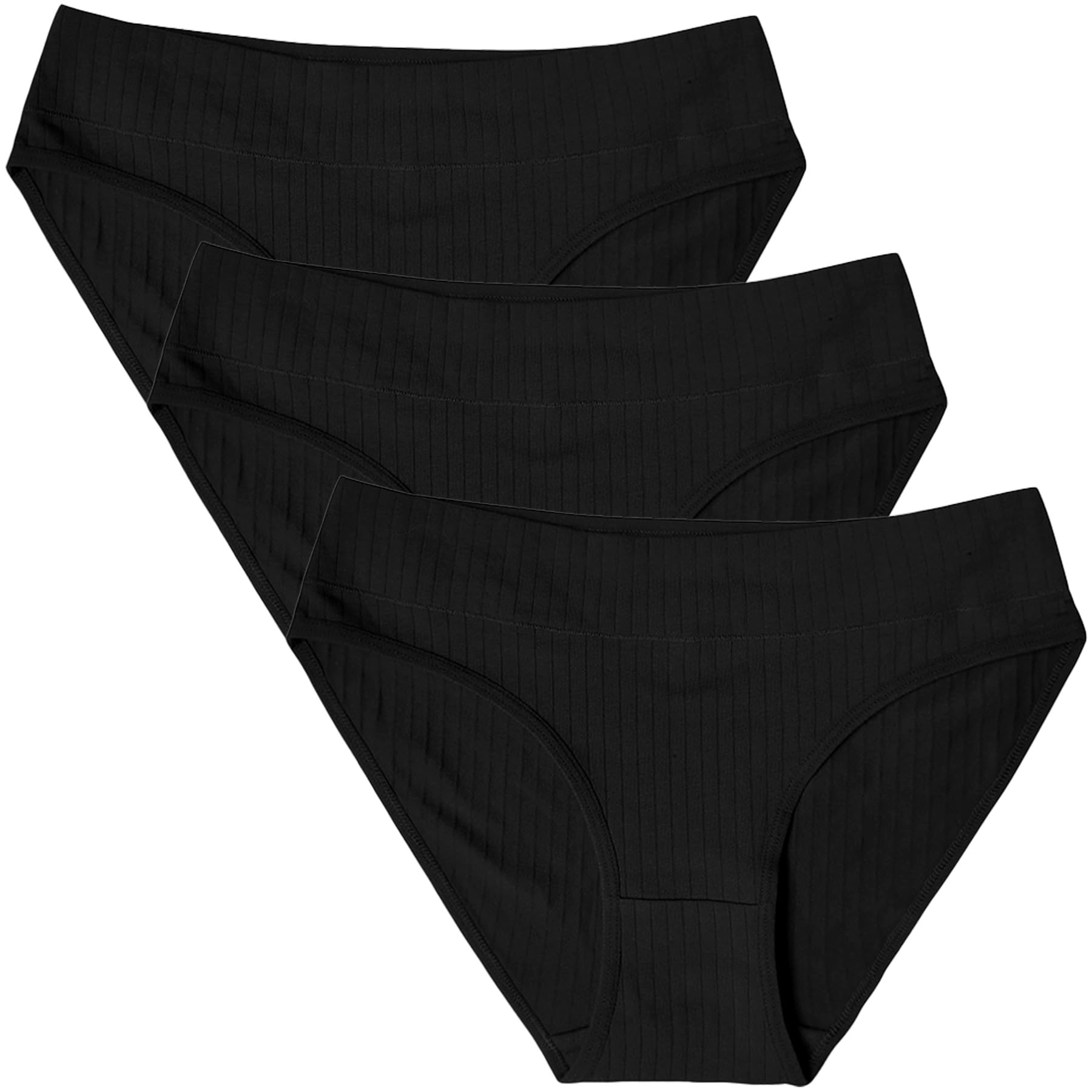 High Cut Briefs Panties, Cotton High Waist Underwear for Women – 3Pack