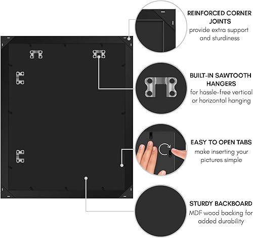 Miniatura 5 de Americanflat colección Epic - Portarretratos de 16 x 20 pulgadas, con plexiglás pulido, de estilo galería, con madera de ingeniería, ancho, para
