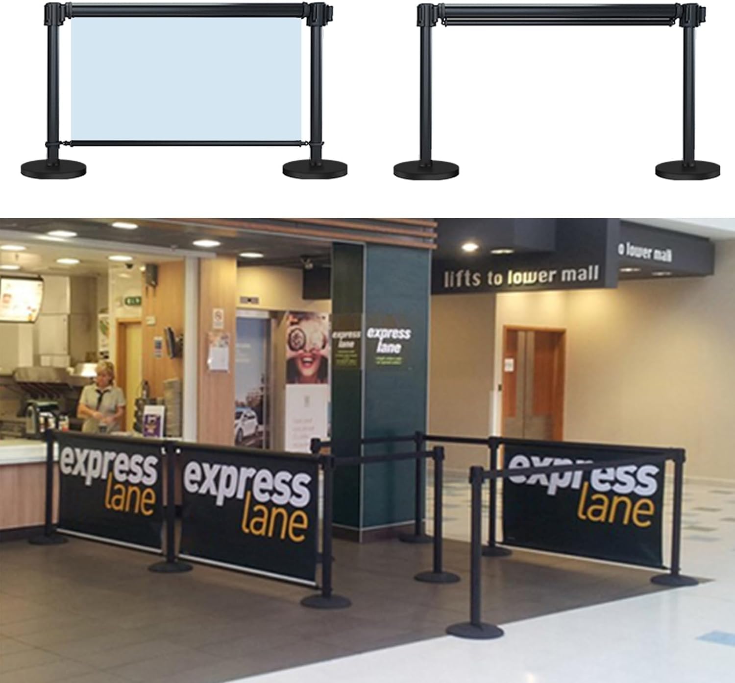 HyyKjEUShopping Centre Custom Poster Crowd Control Kit, Printed Display Outdoor Riser(Stanchion)