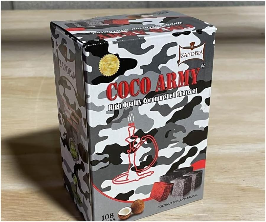 Coco Army Coconut Charcoal Flats for Shisha/Bakhour (1kg / 108 pieces)| x torbo