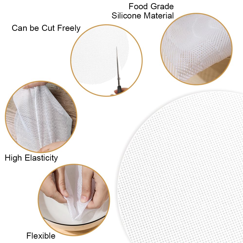 8 Piezas Redondo Silicona Ecológica Vaporera Pad 32 cm, Silicona Vapor Malla Antiadherentes Silicona Vapor Malla Reutilizables Deshidratador de Silicona Redonda para Bollos, Pasteles, Secado de Frutas