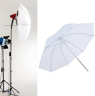 iayokocc 50cm Soft White Photography Umbrella Diffuser for Portrait Studio Flash - Foldable Portable Light Softener