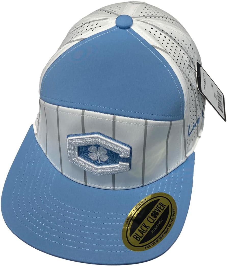 Black Clover, Unisex, Jordan Adjustable Hat, White/Carolina Blue Hat/Laser Cut Perforation, One Size
