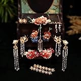Genero: Mujer SGSHQQ Novia China Corona Tiara atmósfera Flecos Mecedora Matrimonio Traje Boda Nupcial Accesorios para el Cabello