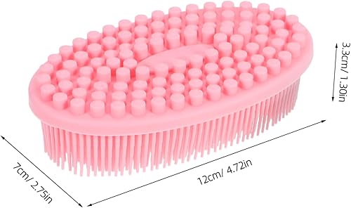 Miniatura 2 de Cepillo de baño sensorial de silicona para niño y niña, exfoliante de doble cara, peine de masaje suave para estimulación táctil y desarrollo de