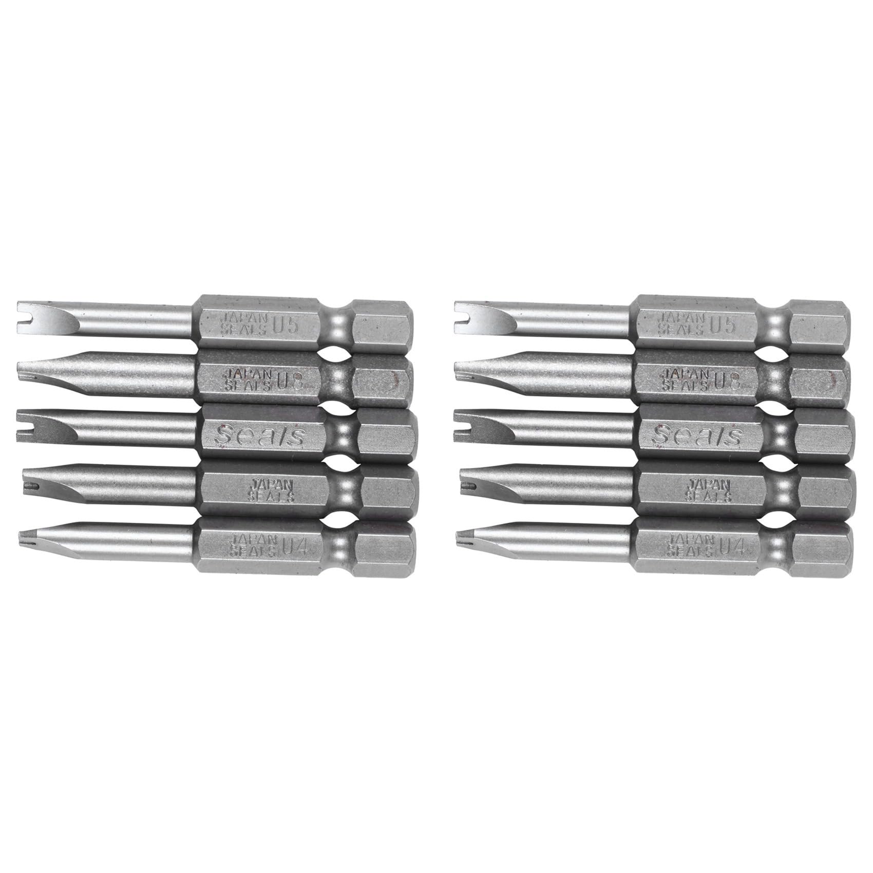 Jnchdghwa Silver 10Pcs Set Security Bit Set Tamper Proof Screwdriver Drill Bit Driver Bits Hex Shank Magnetic U Shaped