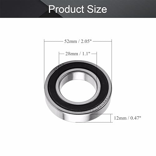 Miniatura 2 de Othmro Rodamientos rígidos de bolas 6028-2RS, rodamientos de doble sellado, rodamientos de acero con rodamientos de cromo de alto carbono,