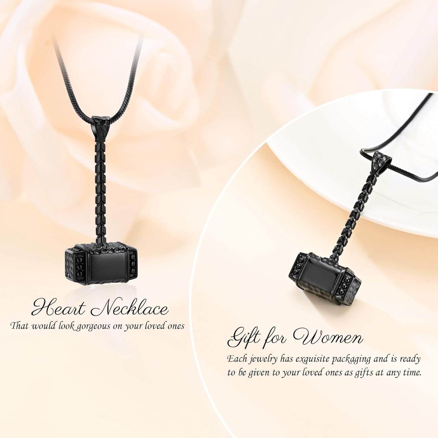 Minicremation Mjolnir Thors Hammer Urn Necklace for Ashes for Men Celtic Nordic Viking Cremation Jewelry for Women Keepsake Memorial Ashes Pendant - Image 6