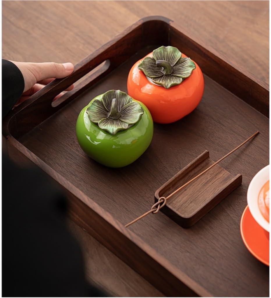 SONGCHAO Sugar Jar Ceramic Persimmon Loose Tea Storage Container Tank Small Sealed Storage Tank Tea Warehouse Kitchen Food Storage Tank Tea Canister (Color : B)