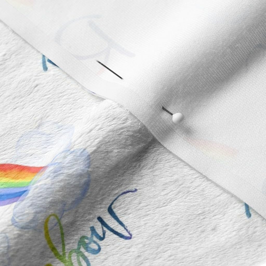 Spoonflower Fabric - Rainbow Pink Nursery Boy Printed on Minky Fabric by The Yard - Sewing Baby Blankets Quilt Backing Plush