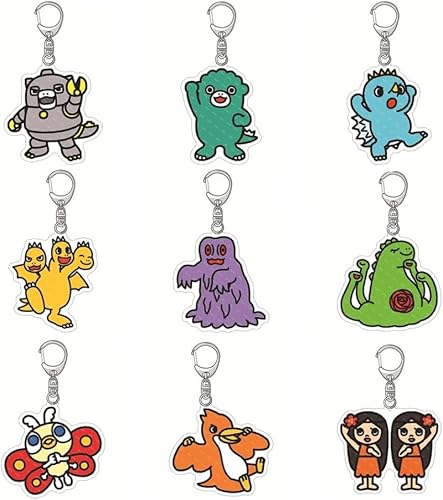 [HkoJncX] ゴジラ キーホルダー 9個セット ちびゴジラの逆襲 メカゴジラ ギドラ モスラ ラドン アンギラス ビオランテ ヘドラ 小美人 ミニラ アニメ周辺 かわいい バッグ・車用飾り クリスマス ハロウィン プレゼント用
