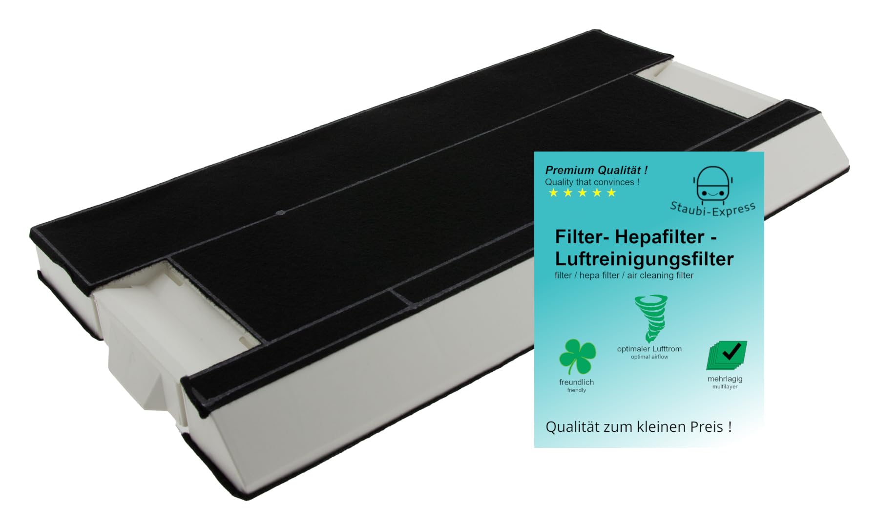 Lot de 4 filtres à charbon actif compatibles avec les hottes aspirantes Constructa CZ5144X5 - Filtre de rechange pour hotte aspirante - Filtre anti-odeurs